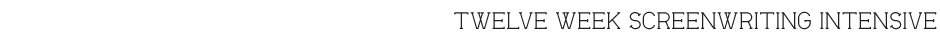 TWELVE WEEK SCREENWRITING INTENSIVE